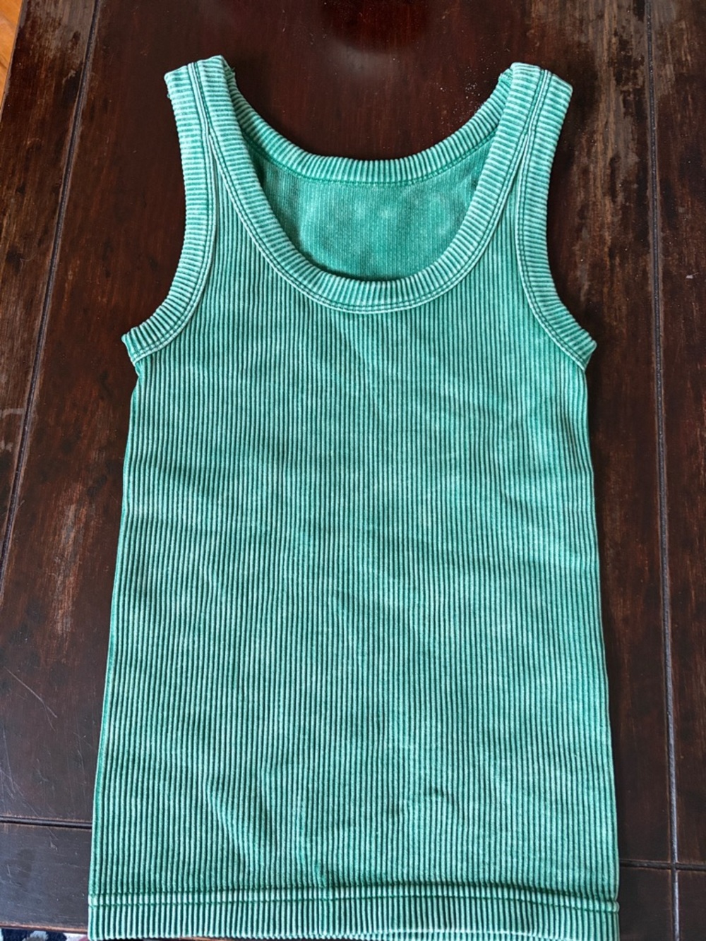 Green Ribbed Tank Top